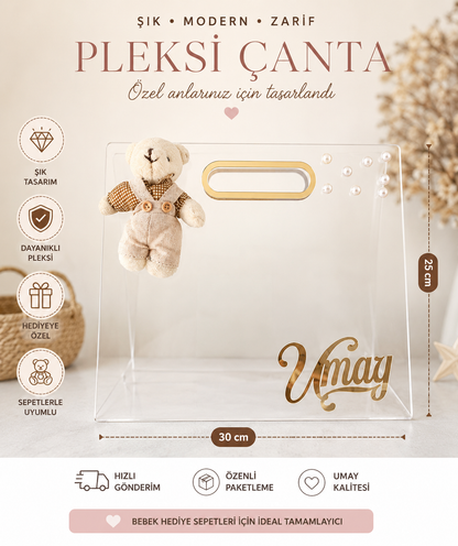 Kişiye Özel İsimli Premium Pleksi Hediye Çantası