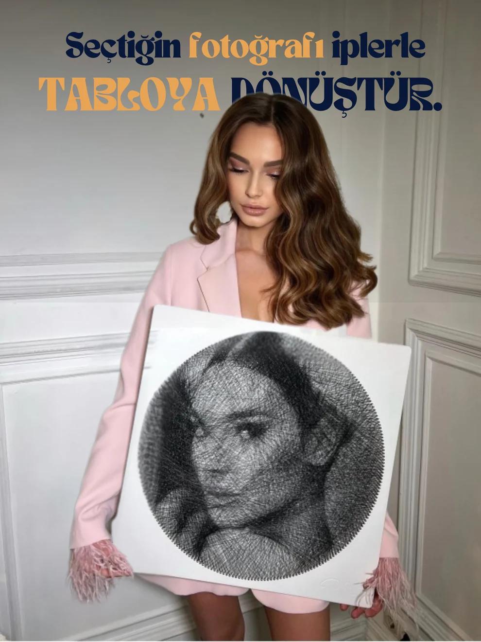 Anneye & Sevgiliye Özel String Art Tablo